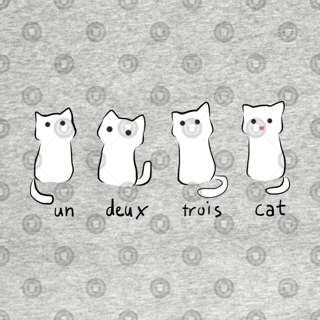 Un Deux Trois Cat - Cat - T-Shirt | TeePublic